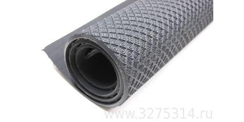Подошвенный ВШ 115см*75см*(т.6мм) рисунок квадрат черный. Артикул 0-3-7