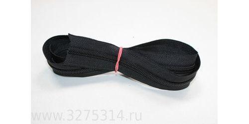 Молния метраж спираль тип.7 черная (упаковка 10 метров). Артикул 0-1