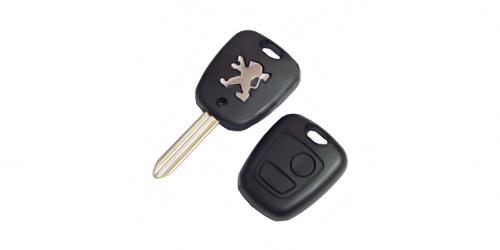 Peugeot заготовка с местом под чип 2 кнопки